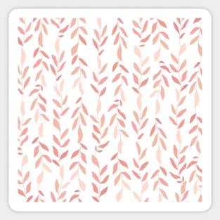 Blush Pink Minimalist Leaves Sticker